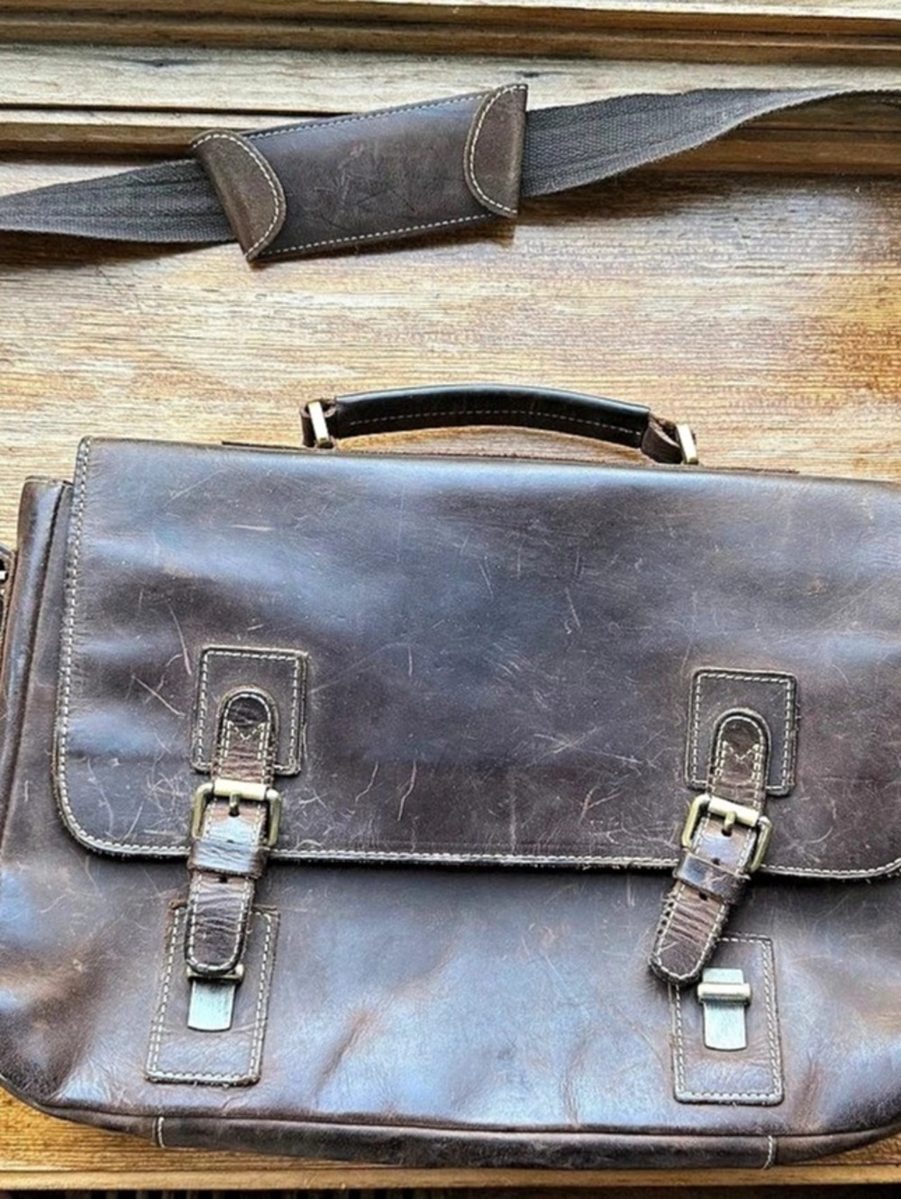 Leather Briefcase in Brown